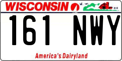 WI license plate 161NWY