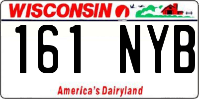 WI license plate 161NYB