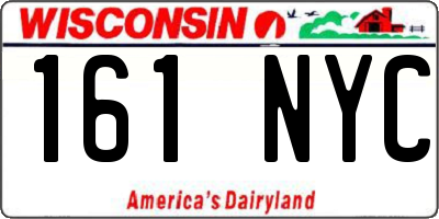 WI license plate 161NYC