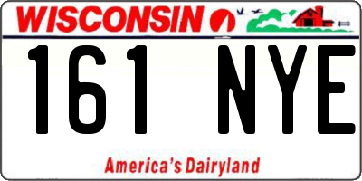WI license plate 161NYE