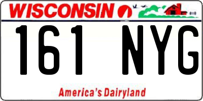 WI license plate 161NYG