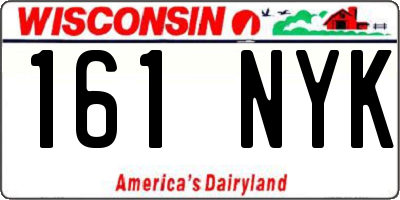 WI license plate 161NYK