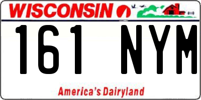 WI license plate 161NYM