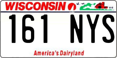 WI license plate 161NYS
