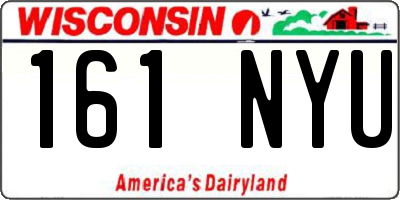 WI license plate 161NYU