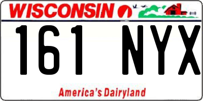 WI license plate 161NYX