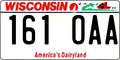 WI license plate 161OAA