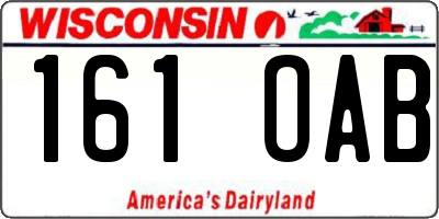 WI license plate 161OAB