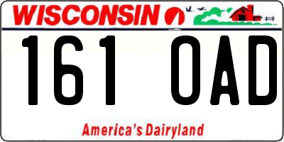 WI license plate 161OAD