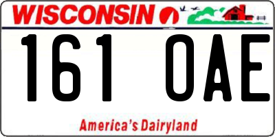 WI license plate 161OAE