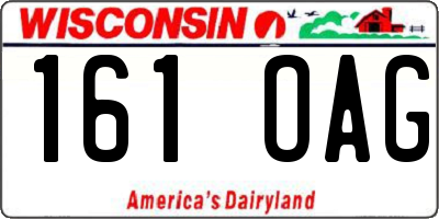 WI license plate 161OAG