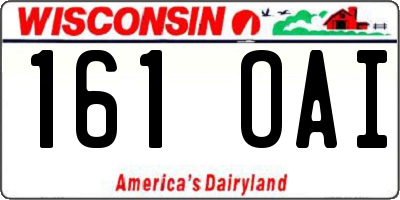 WI license plate 161OAI