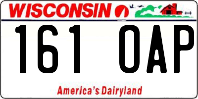 WI license plate 161OAP