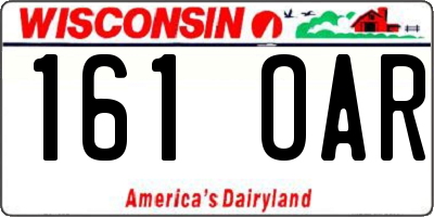 WI license plate 161OAR
