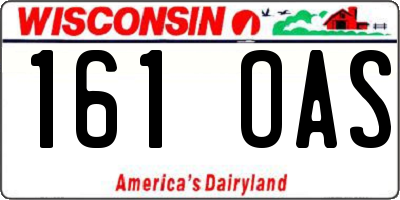 WI license plate 161OAS