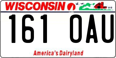 WI license plate 161OAU