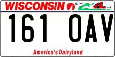 WI license plate 161OAV