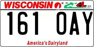 WI license plate 161OAY