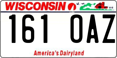 WI license plate 161OAZ