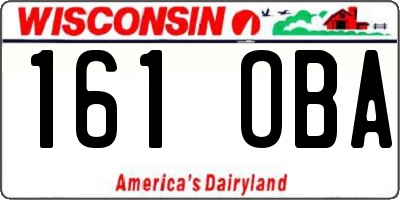WI license plate 161OBA