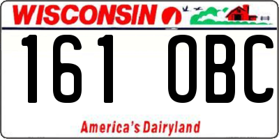 WI license plate 161OBC