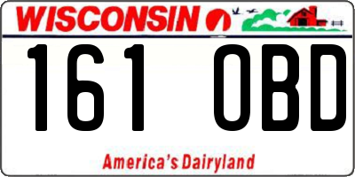 WI license plate 161OBD