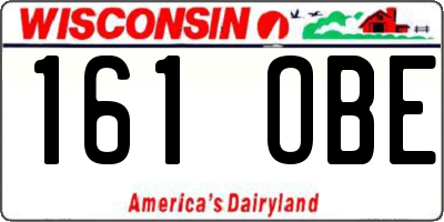 WI license plate 161OBE