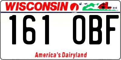 WI license plate 161OBF