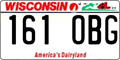 WI license plate 161OBG