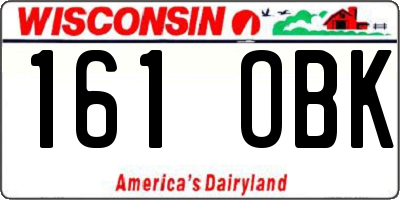 WI license plate 161OBK