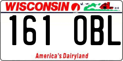 WI license plate 161OBL