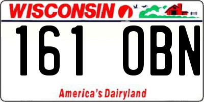 WI license plate 161OBN