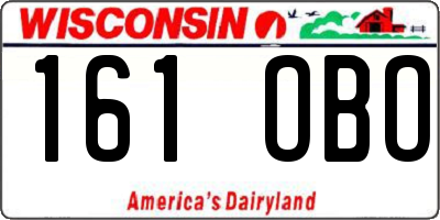 WI license plate 161OBO