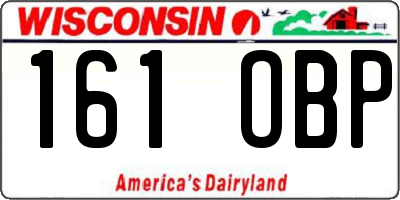 WI license plate 161OBP