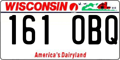 WI license plate 161OBQ