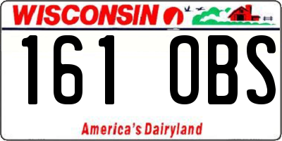 WI license plate 161OBS