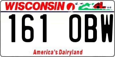 WI license plate 161OBW