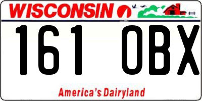 WI license plate 161OBX