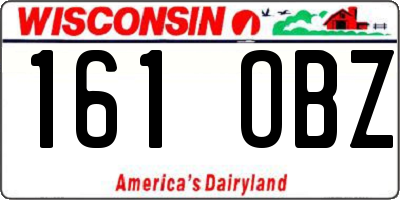 WI license plate 161OBZ