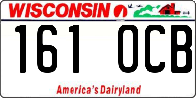 WI license plate 161OCB