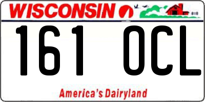 WI license plate 161OCL