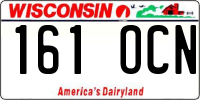 WI license plate 161OCN