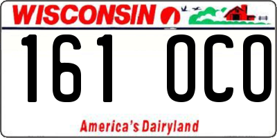 WI license plate 161OCO