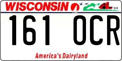 WI license plate 161OCR