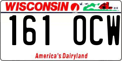 WI license plate 161OCW