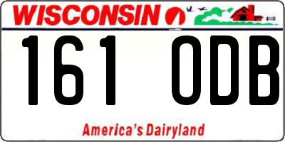 WI license plate 161ODB