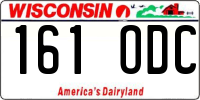 WI license plate 161ODC