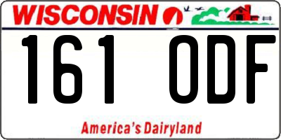 WI license plate 161ODF