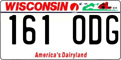 WI license plate 161ODG