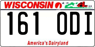 WI license plate 161ODI